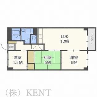 リバーハイム昇栄【4階】の間取り