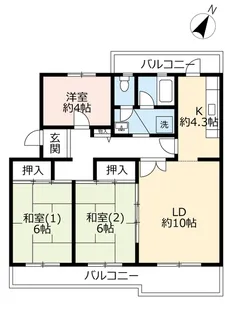 URあかしあ台ハイツ【5階】の間取り