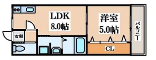 ソレイユ住道【1階】の間取り