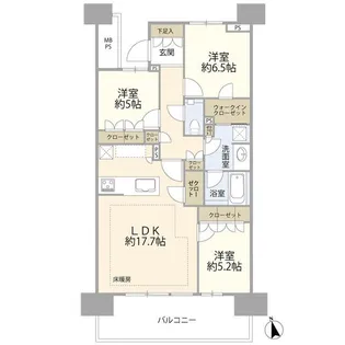 HARUMI FLAG SUN VILLAGE E棟【4階】の間取り