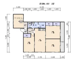 チェリー中里【3階】の間取り
