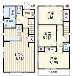 千葉県船橋市金杉7【一戸建】の間取り