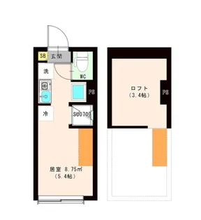 ハーモニーテラス東新町II【1階】の間取り