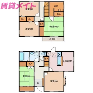 三重県鈴鹿市郡山町【一戸建】の間取り