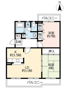 URコンフォールかぶと台【3階】の間取り
