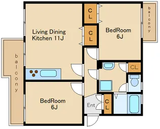 大久保東第一住宅 14号棟【2階】の間取り