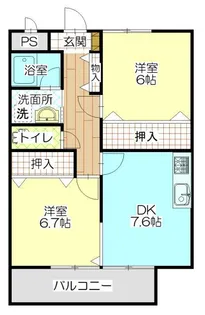 エクシヴ若宮II【2階】の間取り