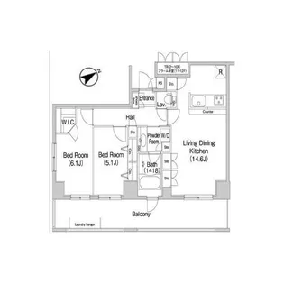 コンフォリア田町【6階】の間取り