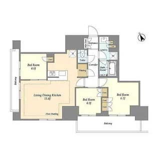東京都荒川区西日暮里2【マンション】の間取り