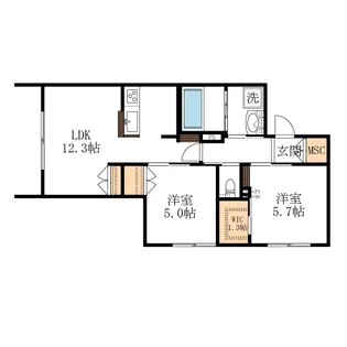 Grace court東棟【1階】の間取り