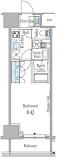東京都港区赤坂4【マンション】の間取り