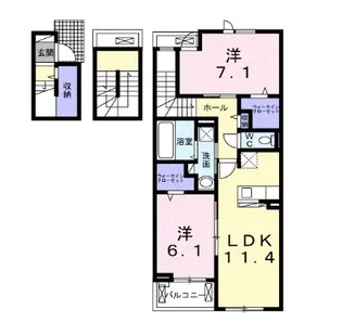 高知県香南市野市町西野【アパート】の間取り