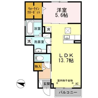 ウエスト フィールド A棟【1階】の間取り