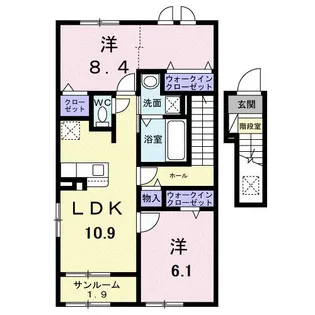 メゾンドラーゴ【2階】の間取り