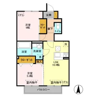シアン・サージュ B【1階】の間取り