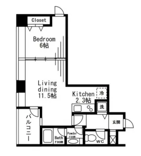 レジディアタワー麻布十番【10階】の間取り