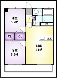 千本杉コーポ【4階】の間取り