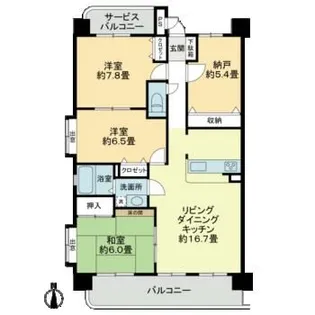 グランシャリオタワー【7階】の間取り