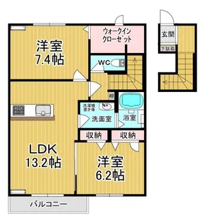 グリーンスクエアJ【2階】の間取り