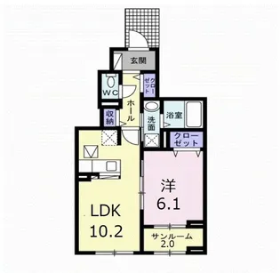 アインツ ホワイト【1階】の間取り
