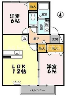 サニーフラットI【2階】の間取り