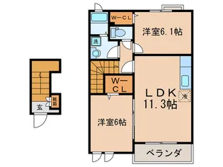 カーサKeiIII【2階】の間取り