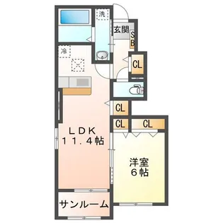 アクアリージョン津 アン【1階】の間取り