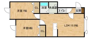 クレア花園【2階】の間取り