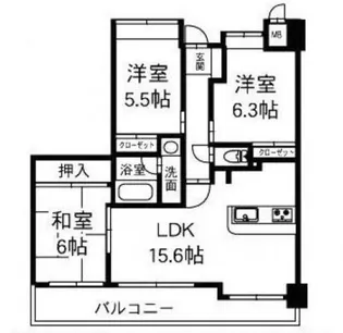 ダイアパレス毘沙門台駅前【4階】の間取り