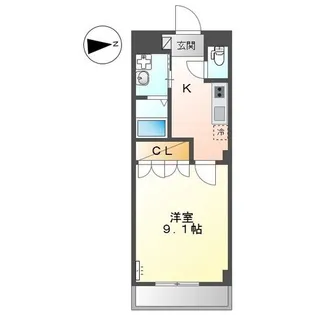 パラシオン平塚【4階】の間取り