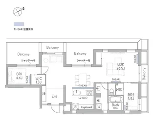 THE GRANDUO FUTAKOTAMAGAWA【5階】の間取り