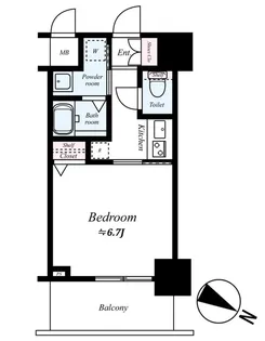 エスリード弁天町南【8階】の間取り