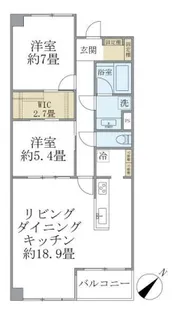 グランマルジュ市ヶ谷【1階】の間取り