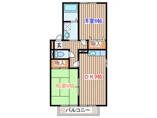 ディアコ-ト加茂B【1階】の間取り