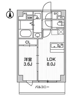 ・ルネサンスコート東新宿【7階】の間取り