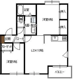 カサクァレンタ駿河 B【2階】の間取り