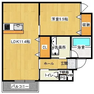 BUENA天神壱番館【2階】の間取り
