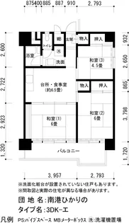 UR南港ひかりの【14階】の間取り