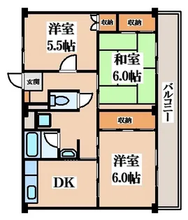 ビレッジハウス春日I【5階】の間取り