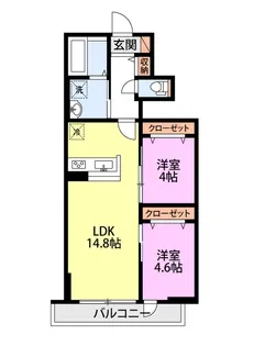 DESIGN MAISON N.Sta 3S B棟【2階】の間取り