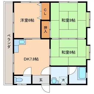 第一勝木コーポ【2階】の間取り