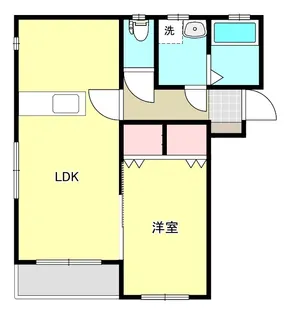 どっと込む新白河B【1階】の間取り