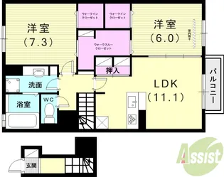 サワーフローラC棟【2階】の間取り