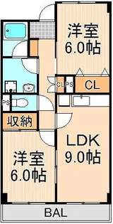 ユニバーサルマンションII【2階】の間取り
