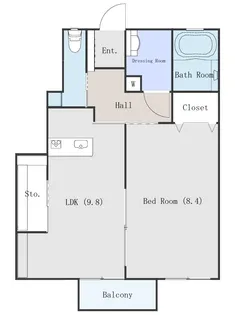サニーヒルMASAKI【1階】の間取り