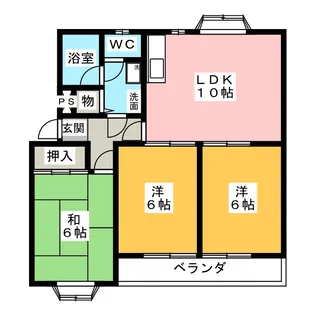 徳川台ロイヤルマンション【2階】の間取り