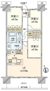 パークシティ柏の葉キャンパスサウスフロントサウスレジデンス【11階】の間取り