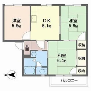 JAハイツかまえ【2階】の間取り
