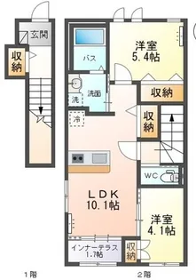 グランディスCOCO【2階】の間取り