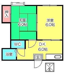 アートイン ピースハウスII【1階】の間取り